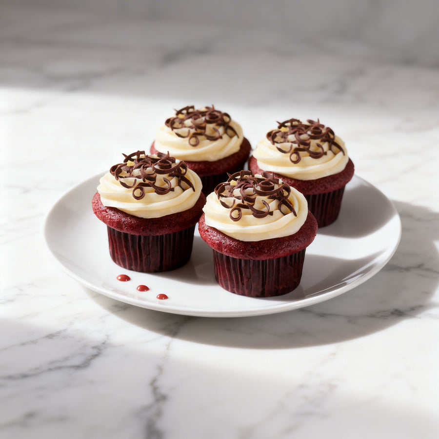 Birthday 4 Red Velvet Cupcakes
