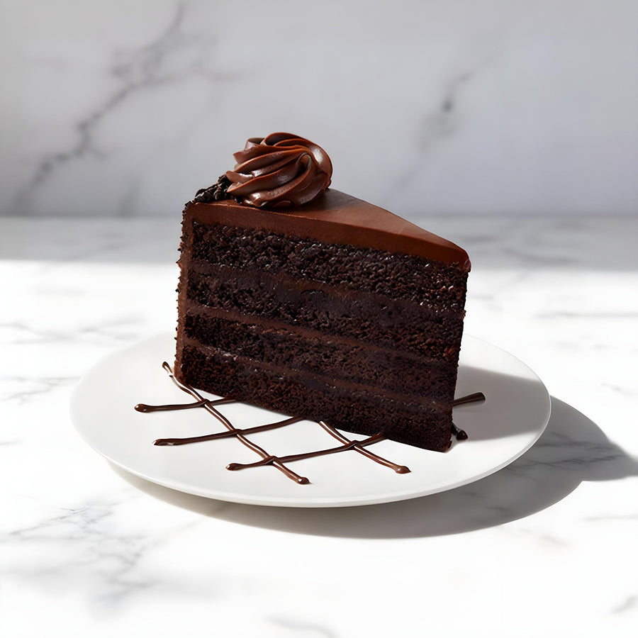 Birthday Chocolate Fudge Cake Slice