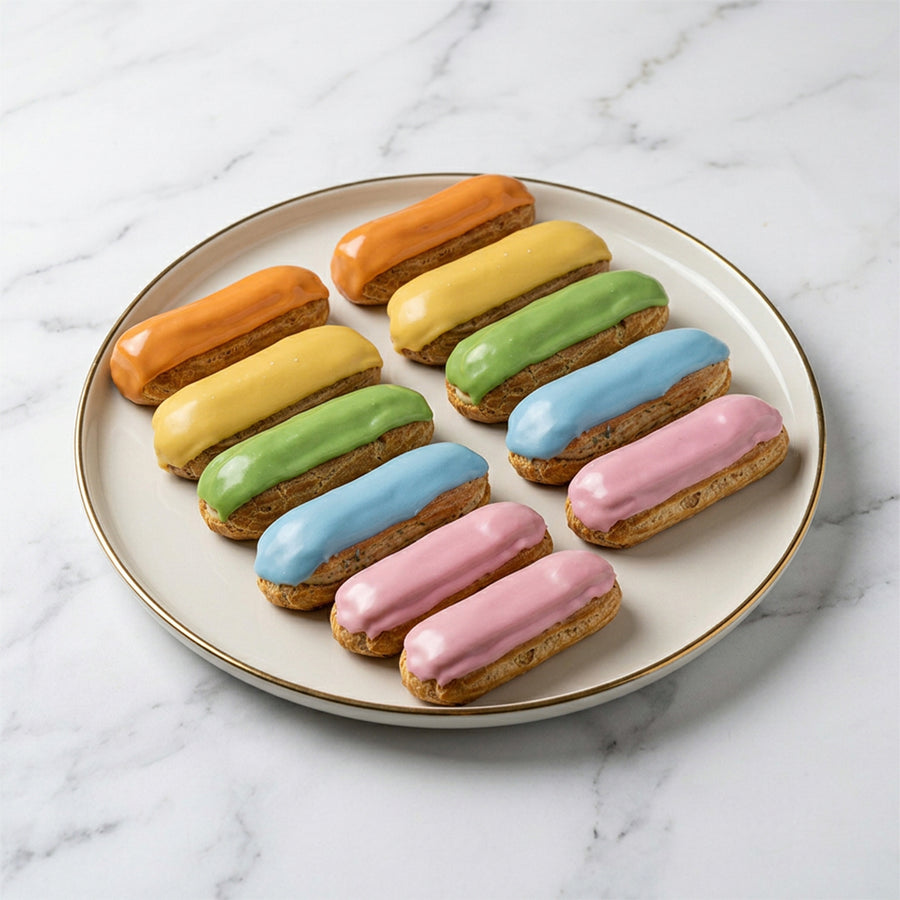 Pastel Eclairs with Pastry Cream