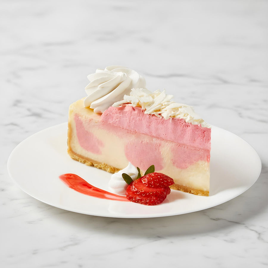 Birthday Wild Strawberries & Cream Cheesecake Slice