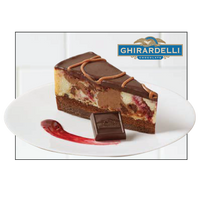 Ghirardelli cake slice with chocolate, cake24-01