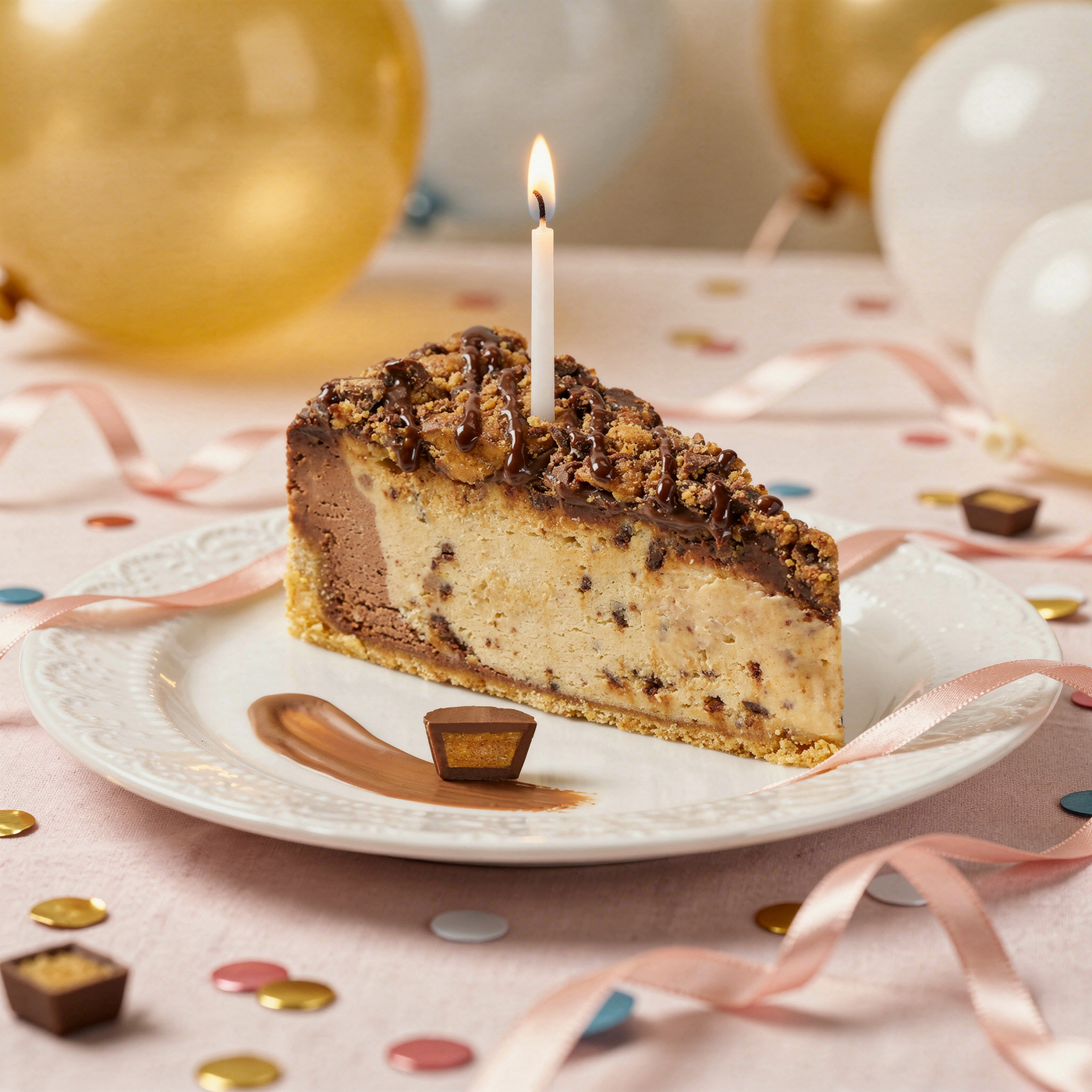 Birthday Peanut Butter Cheesecake Slice