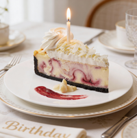 Birthday White Chocolate Raspberry Cheesecake Slice