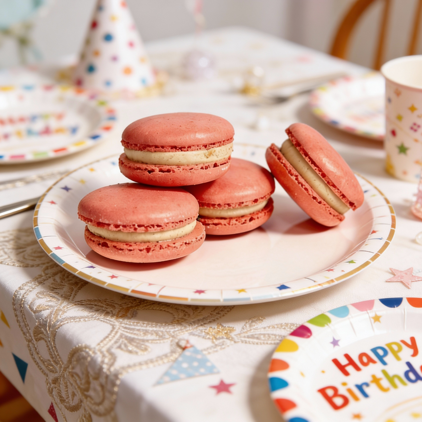 Birthday Hazelnut Macarons
