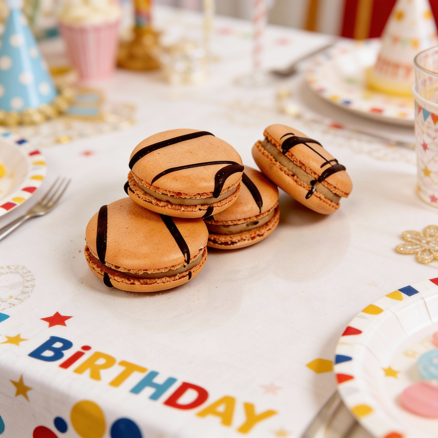 Birthday Chocolate Macarons