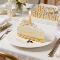Birthday Vanilla Bean Cheesecake Slice