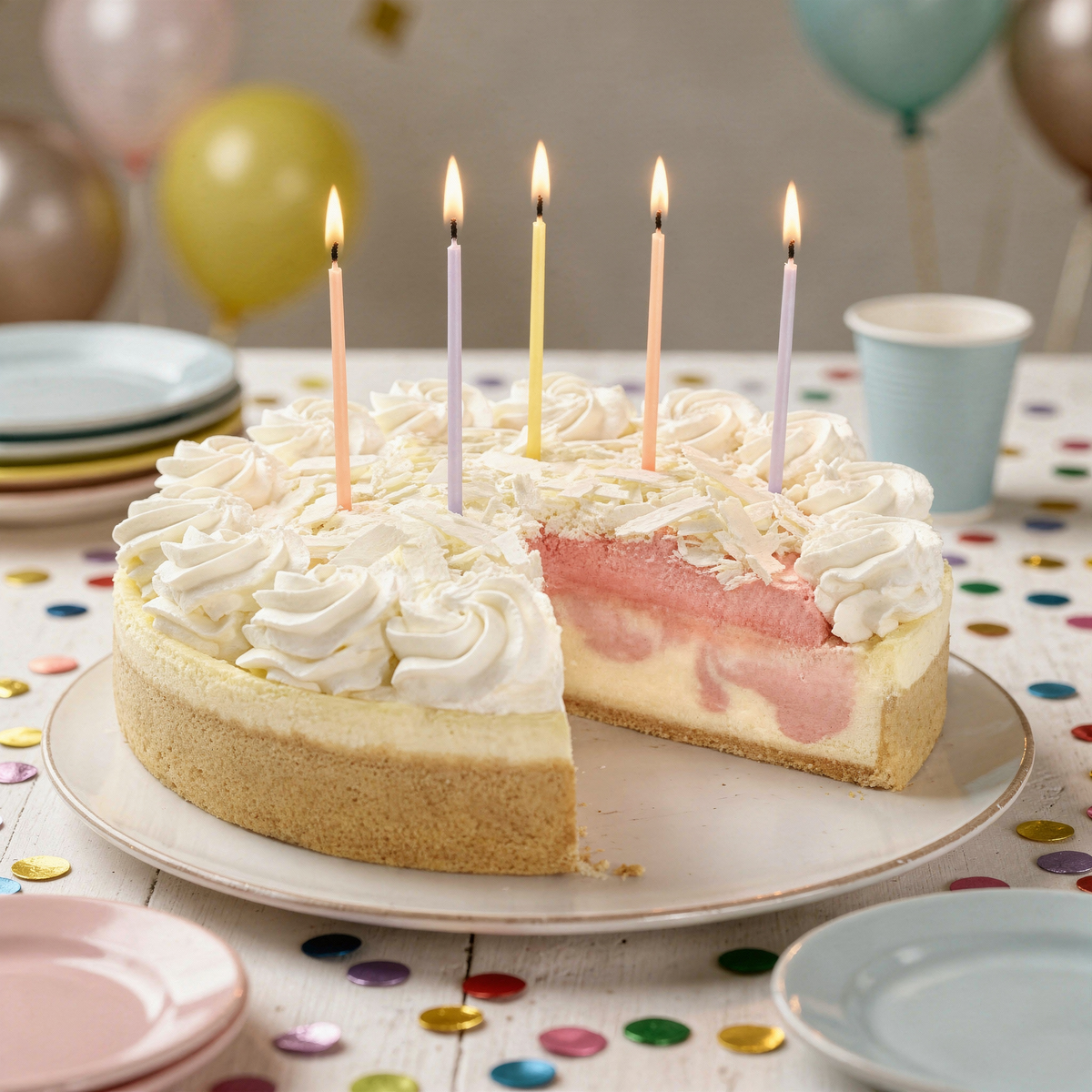 Birthday Extra Large Wild Strawberries & Cream Cheesecake