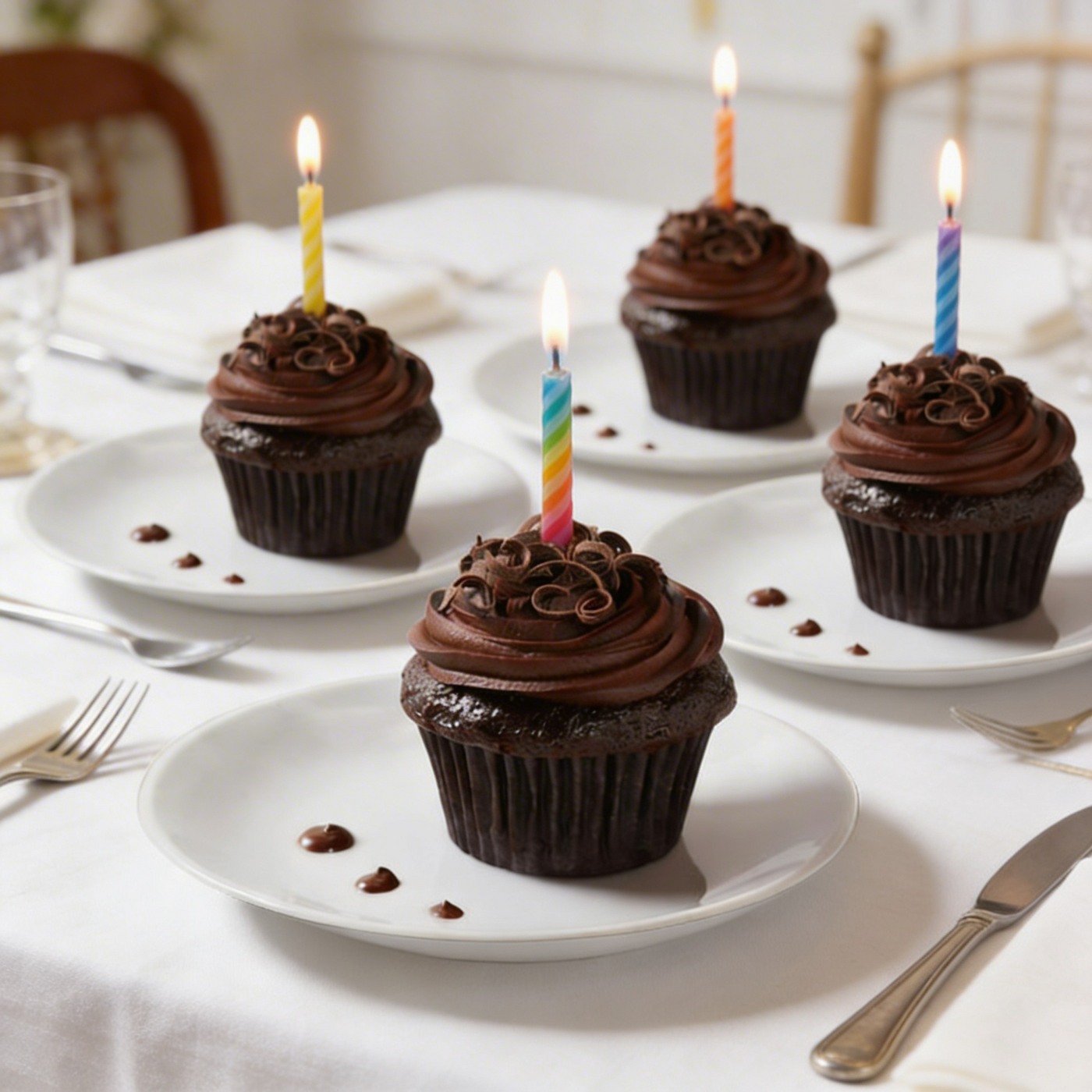 Birthday 4 Chocolate Cupcakes